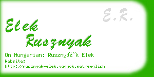 elek rusznyak business card